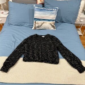 Ten Sixty Sherman Black and White Textured Sweater